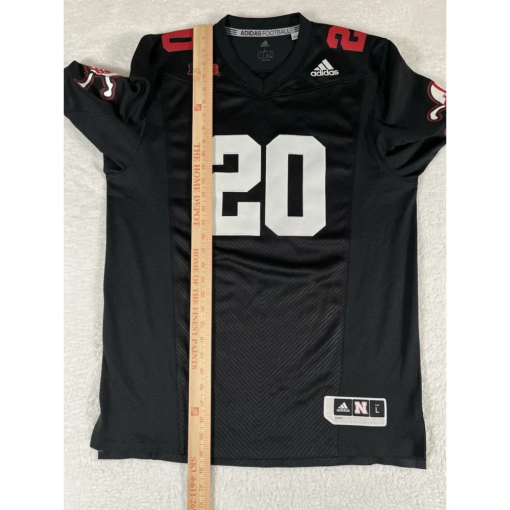 Adidas Nebraska Cornhuskers #20 Black Stitched Football Jersey‎ Sz L Skull Bones